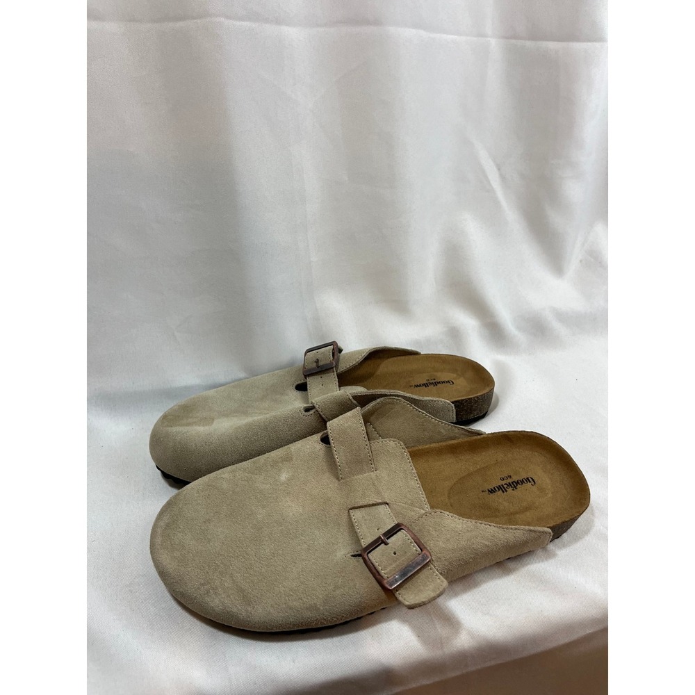 Goodfellow & Co Mens Jeffrey Suede Mules Clogs Taupe Tan Size 9